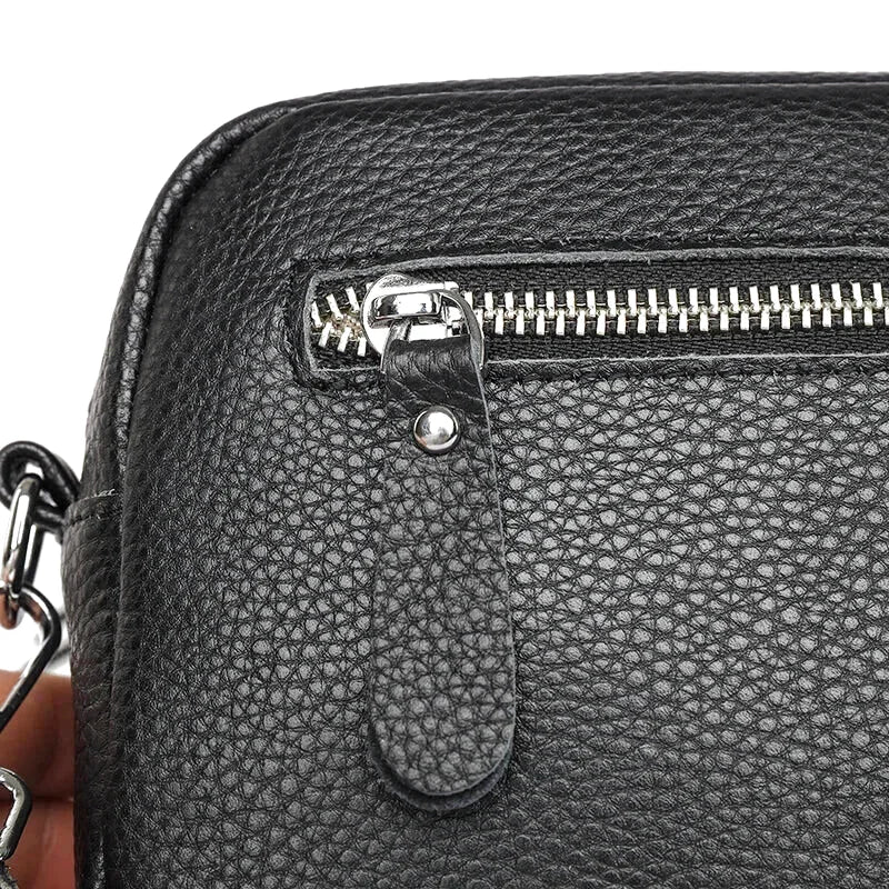 Petit sac bandoulière en cuir véritable essentiel - Prisca - Maison Elvira