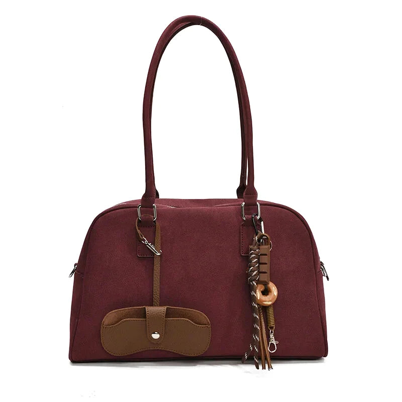 Sac à main bandoulière en daim spacieux - Silvia - Maison Elvira