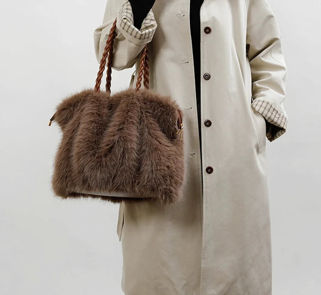 Sac fourre-tout en peluche noble - Luna - Maison Elvira