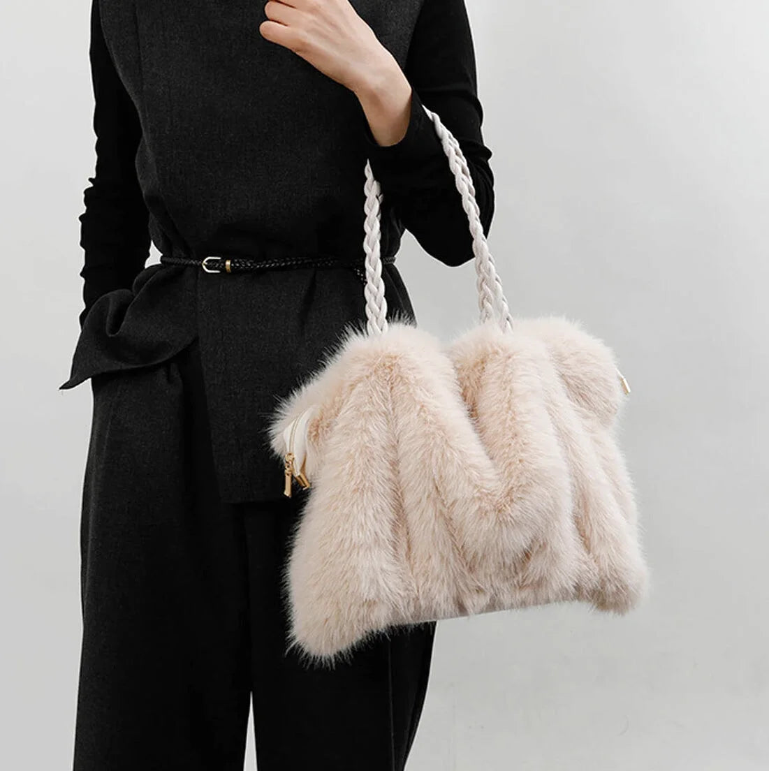 Sac fourre-tout en peluche noble - Luna - Maison Elvira