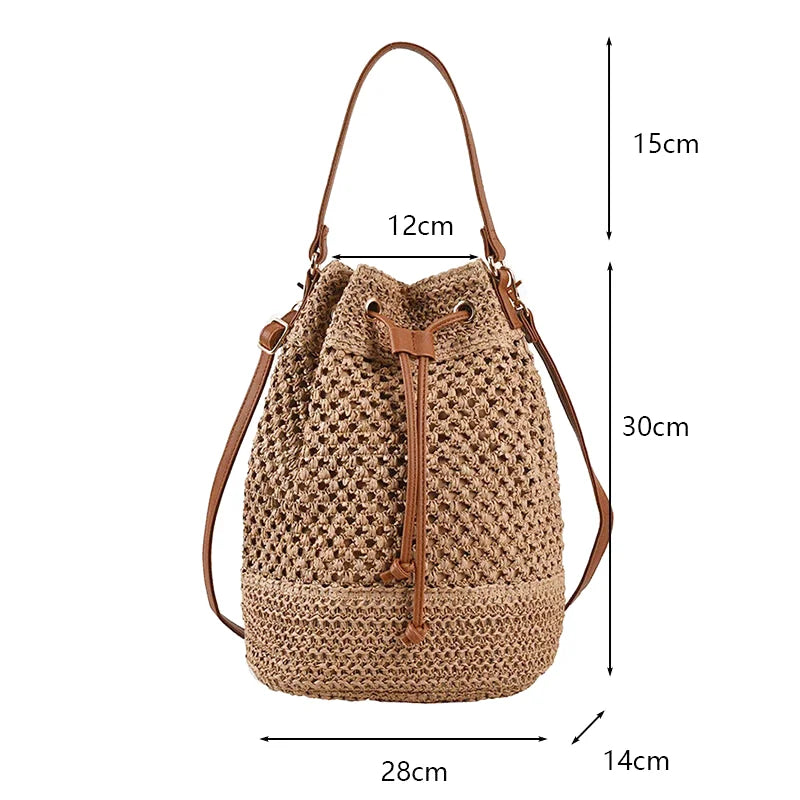 Sac à main bandoulière en paille bohème - Adelina - Maison Elvira