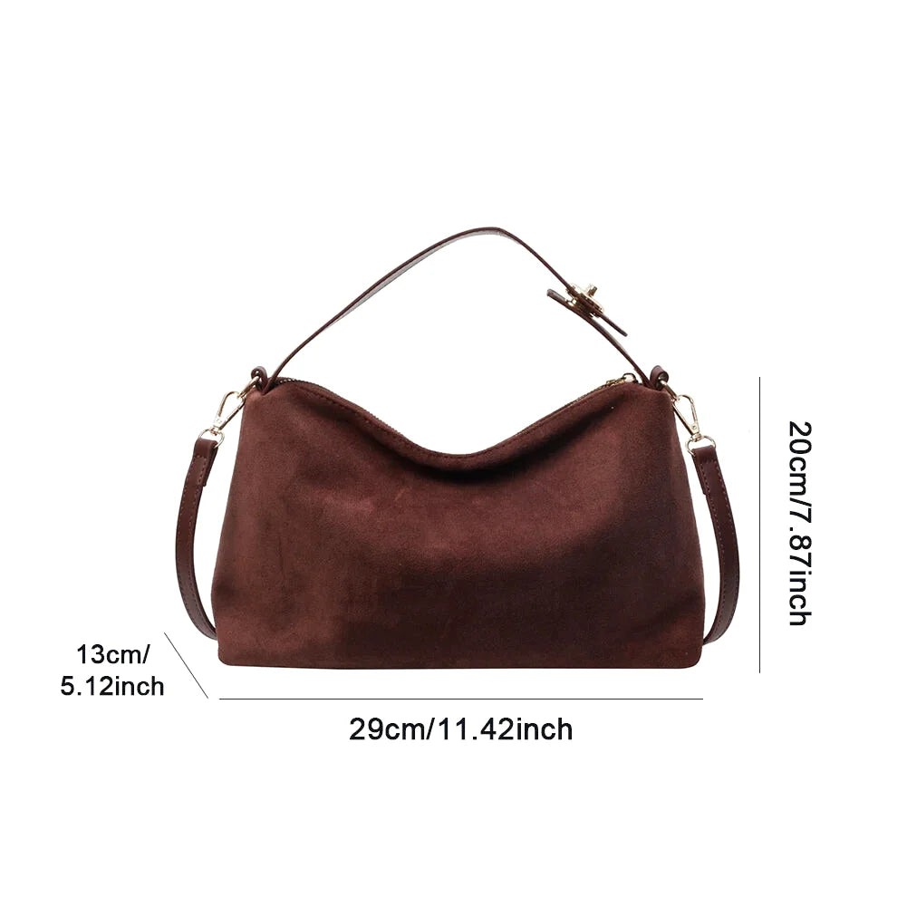Sac à main bandoulière en daim souple - Gaia - Maison Elvira