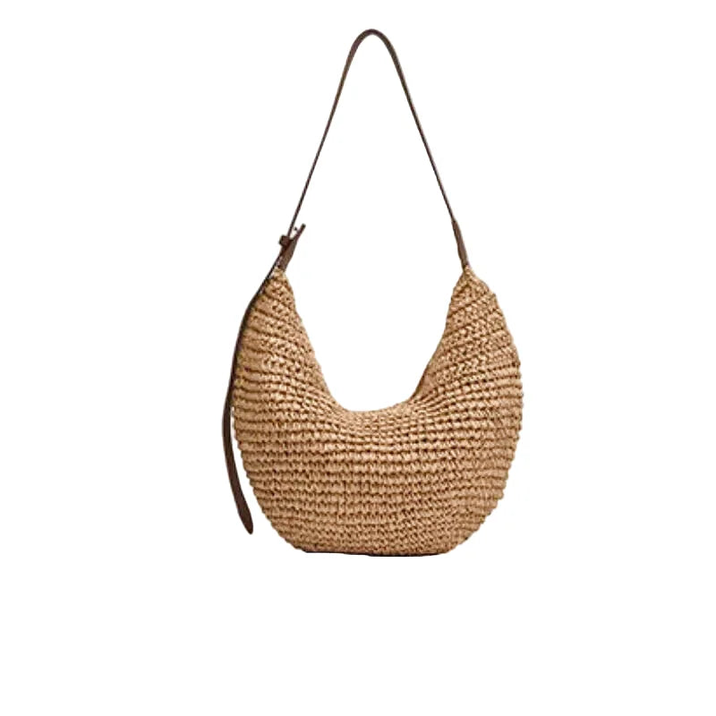 Sac à main bandoulière bohème en paille tissée - Nerina - Maison Elvira