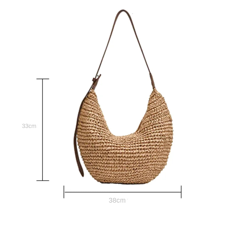 Sac à main bandoulière bohème en paille tissée - Nerina - Maison Elvira
