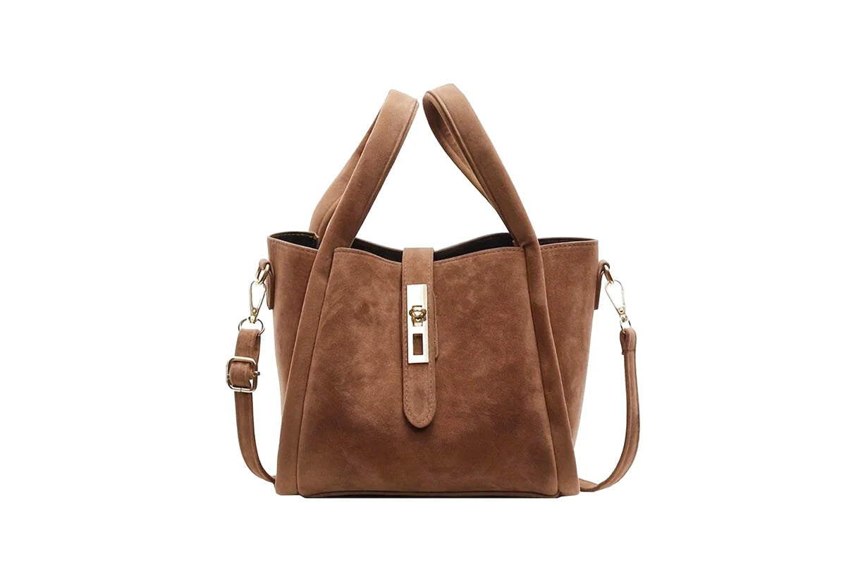 Sac à main bandoulière en daim givré élégant - Greta - Maison Elvira