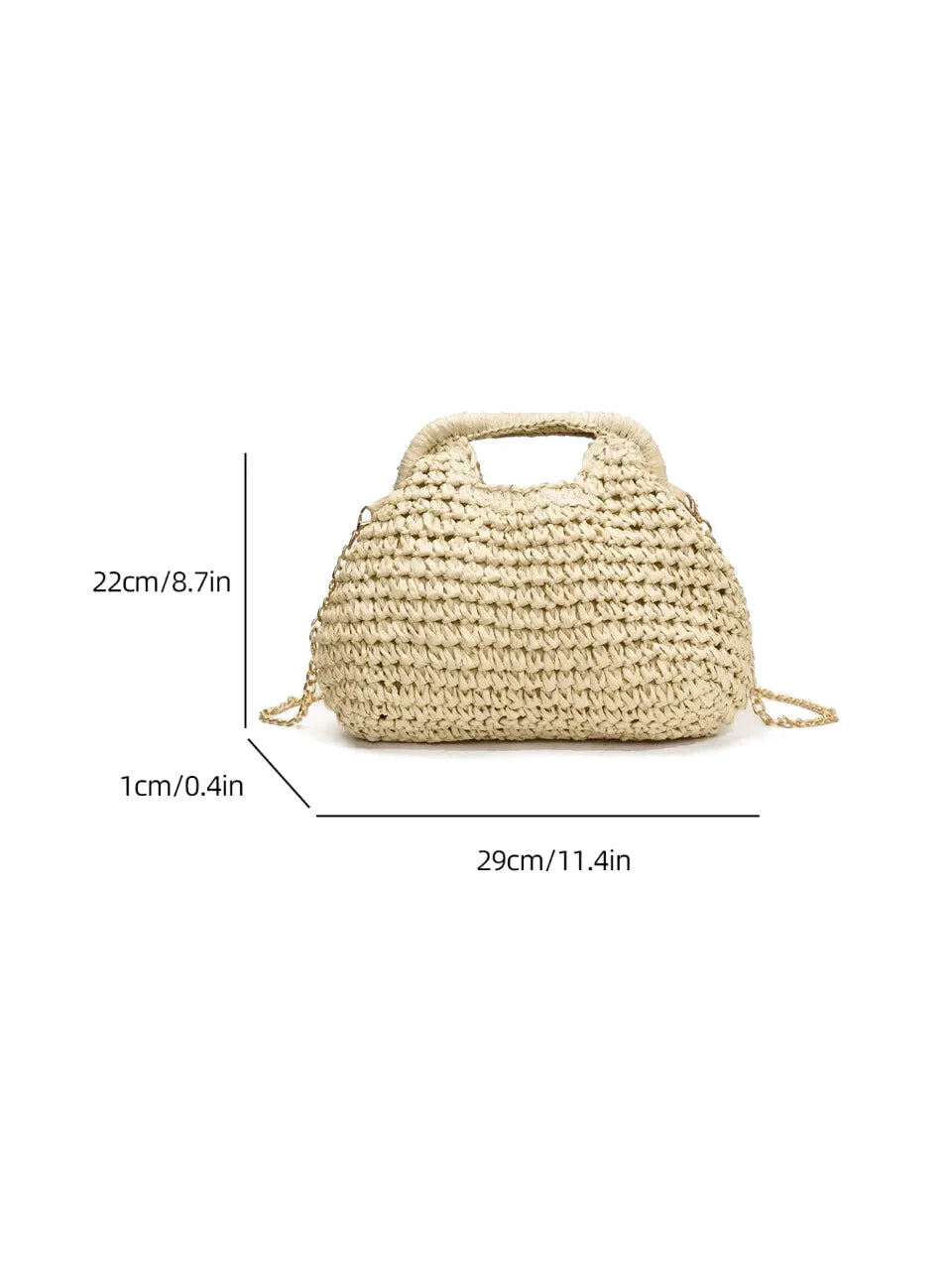 Sac à main bandoulière en paille bohème - Lisa - Maison Elvira