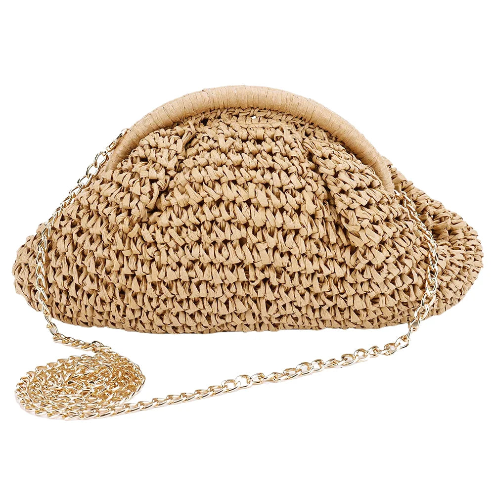 Sac à main bandoulière en paille naturel - Margherita - Maison Elvira