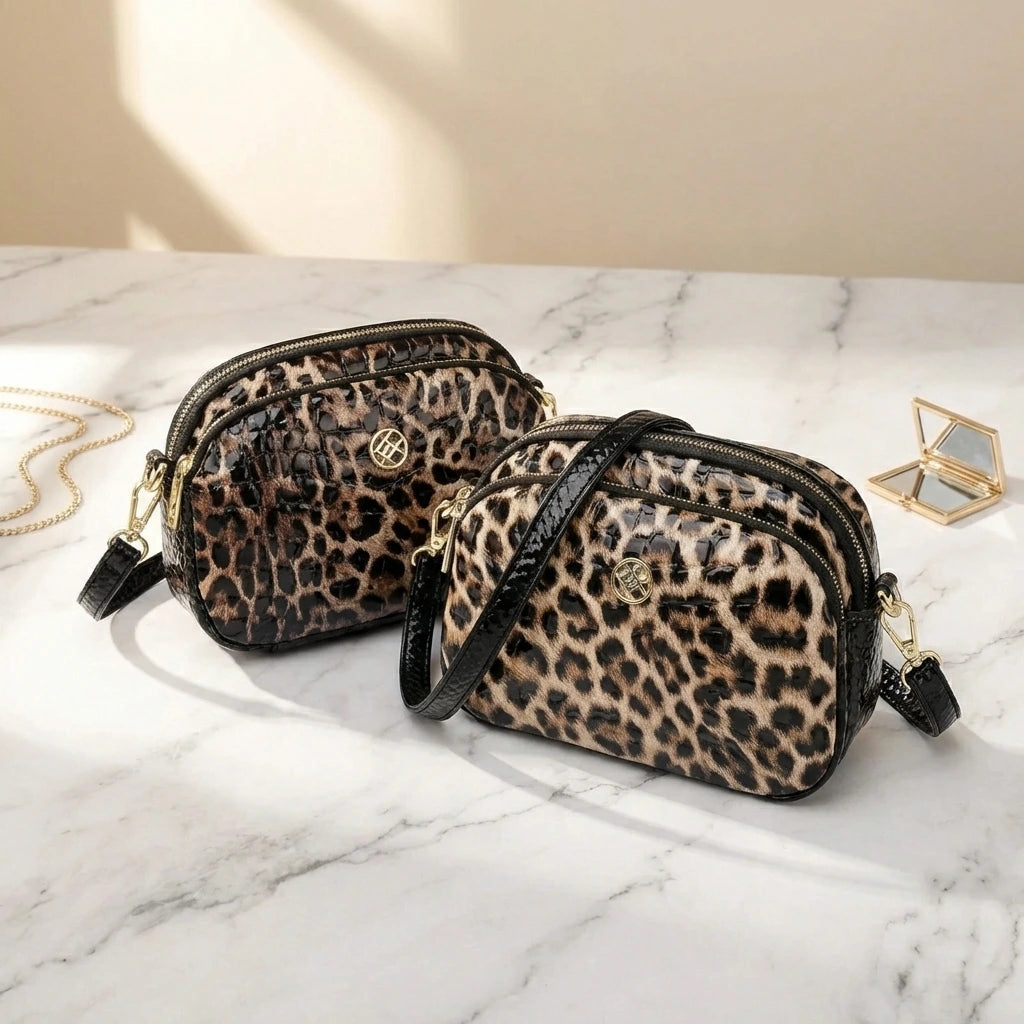 Sac à main bandoulière léopard - Ginevra - Maison Elvira