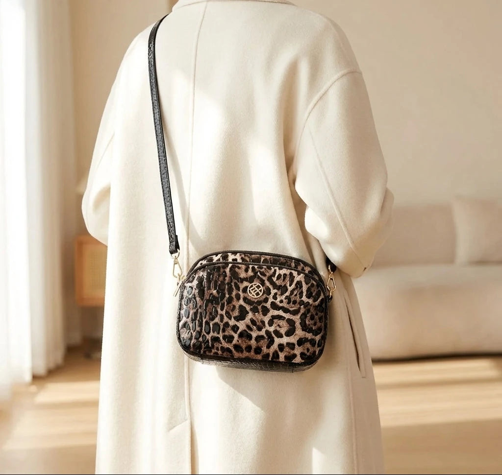 Sac à main bandoulière léopard - Ginevra - Maison Elvira