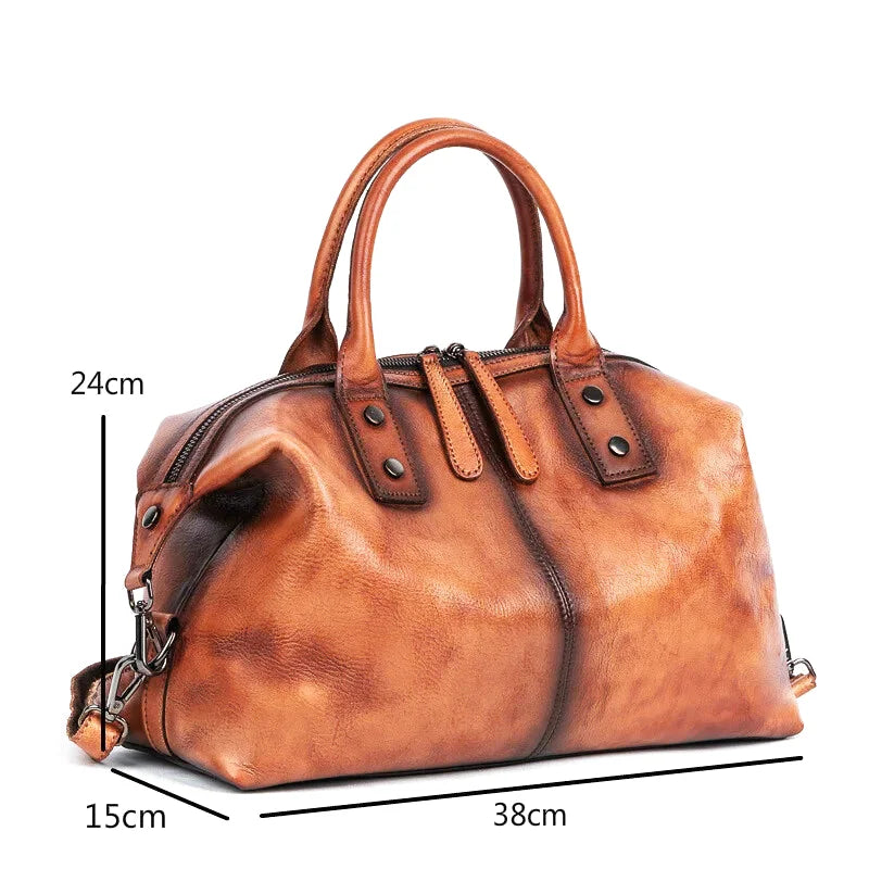 Sac à main bandoulière en cuir véritable western - Rosalba - Maison Elvira