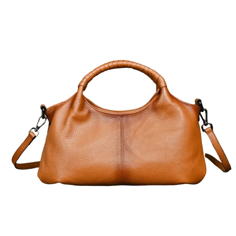 Sac à main bandoulière fourre-tout en cuir véritable ample - Caterina - Maison Elvira