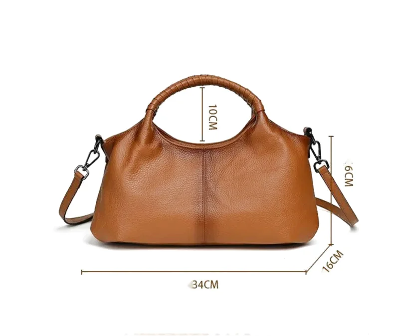 Sac à main bandoulière fourre-tout en cuir véritable ample - Caterina - Maison Elvira