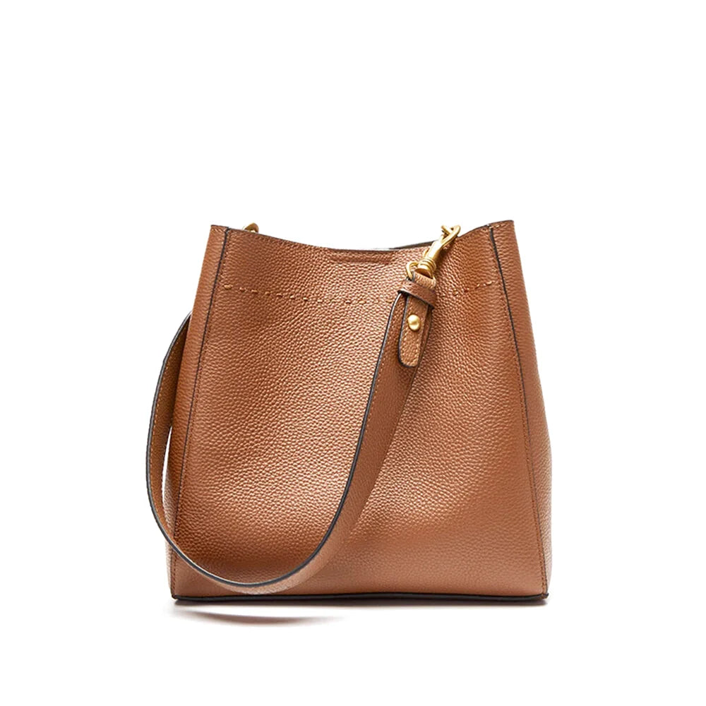 Sac à main bandoulière cuir de vache véritable seau authentique - Rosa - Maison Elvira
