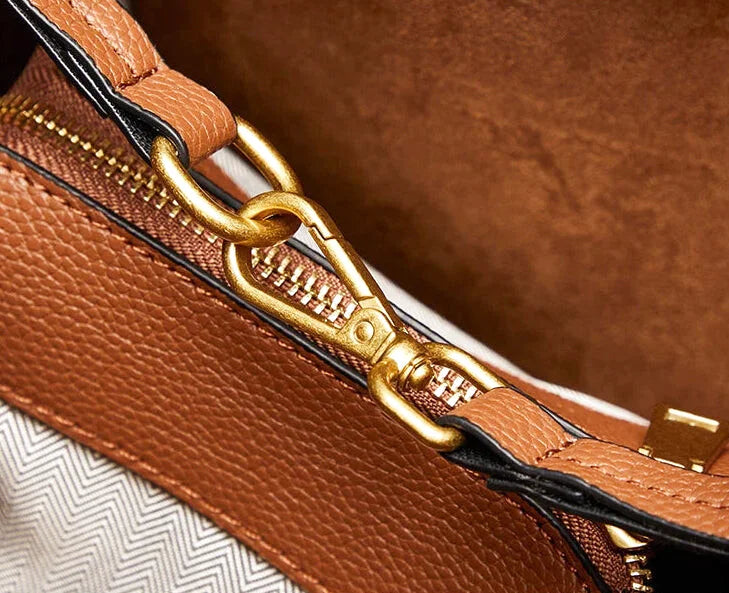 Sac à main bandoulière cuir de vache véritable seau authentique - Rosa - Maison Elvira