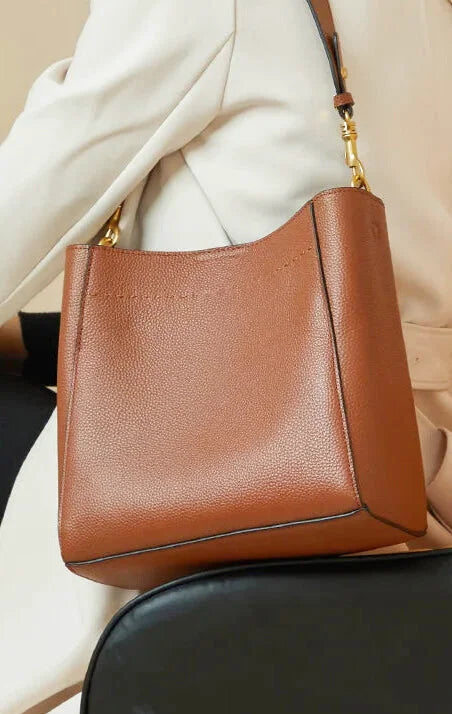 Sac à main bandoulière cuir de vache véritable seau authentique - Rosa - Maison Elvira