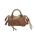 Sac à main bandoulière style moto simple à rivets - Donatella - Maison Elvira