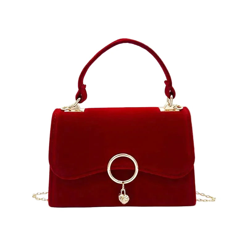 Pochette de mariage en velours rouge élégante - Raffaella - Maison Elvira