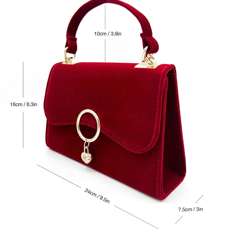 Pochette de mariage en velours rouge élégante - Raffaella - Maison Elvira