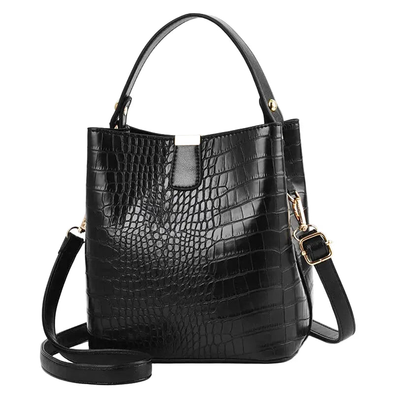 Sac à main bandoulière seau crocodile chic - Federica - Maison Elvira