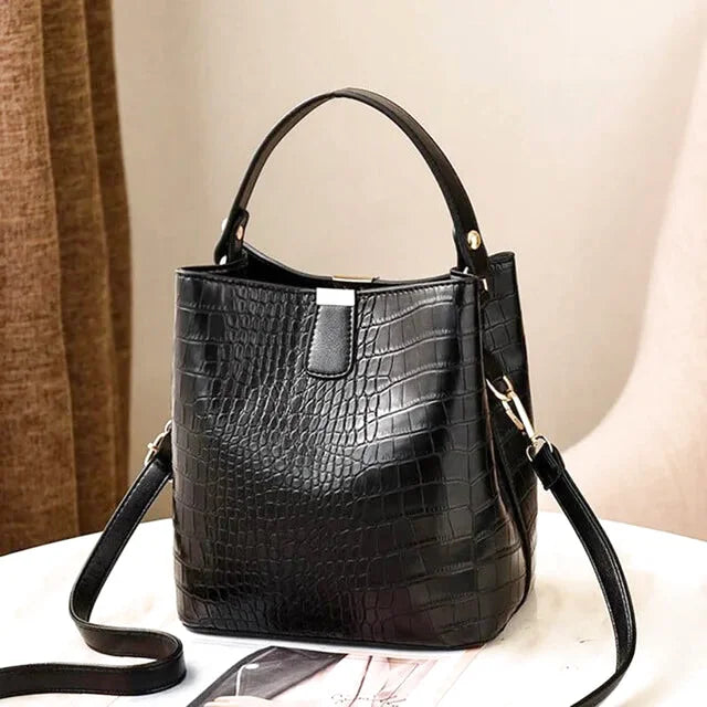 Sac à main bandoulière seau crocodile chic - Federica - Maison Elvira