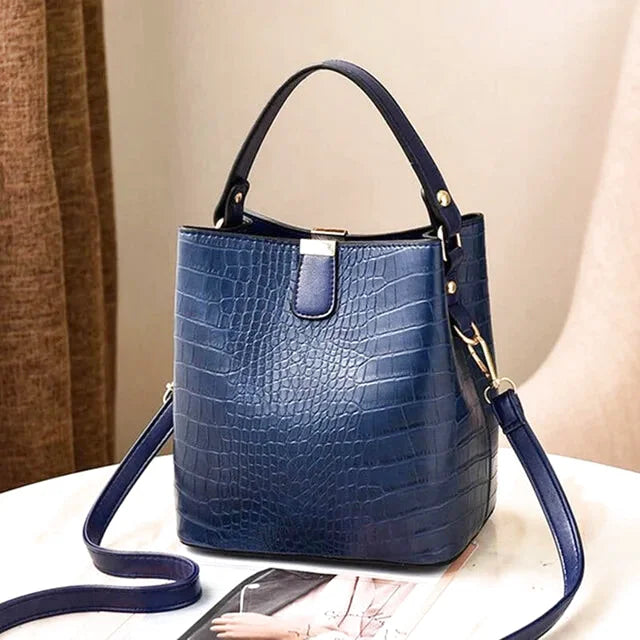 Sac à main bandoulière seau crocodile chic - Federica - Maison Elvira