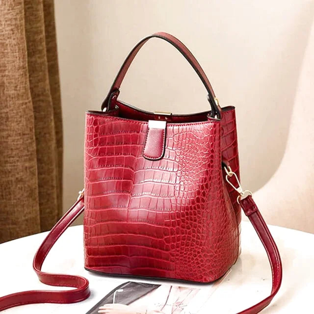Sac à main bandoulière seau crocodile chic - Federica - Maison Elvira