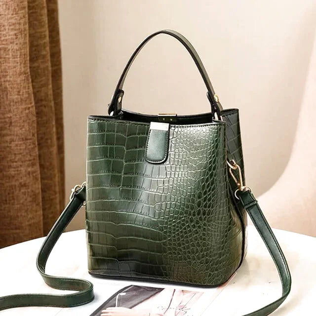 Sac à main bandoulière seau crocodile chic - Federica - Maison Elvira