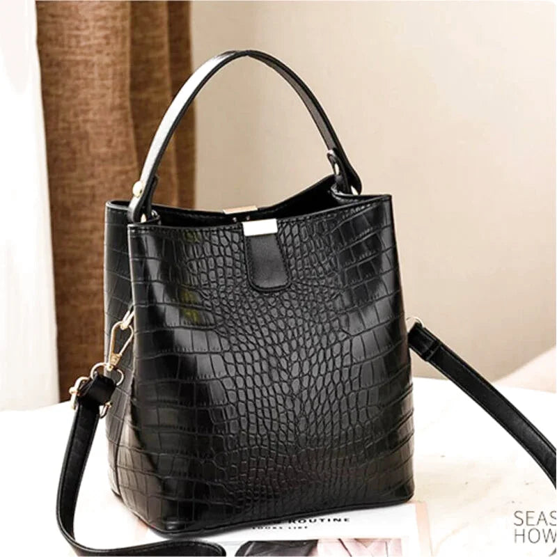 Sac à main bandoulière seau crocodile chic - Federica - Maison Elvira