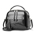 Sac à main bandoulière effet crocodile brillant - Alessia - Maison Elvira
