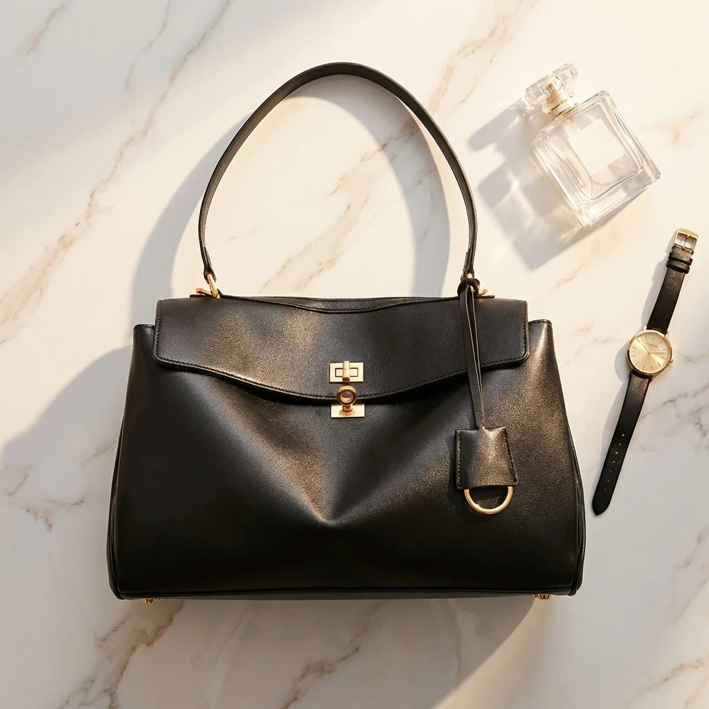 Sac à main bandoulière en cuir daim givré noble - Luciana - Maison Elvira