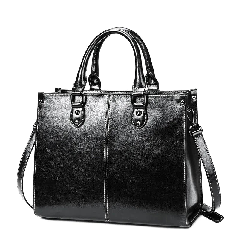 Sac à main bandoulière en cuir véritable essentiel - Tecla - Maison Elvira