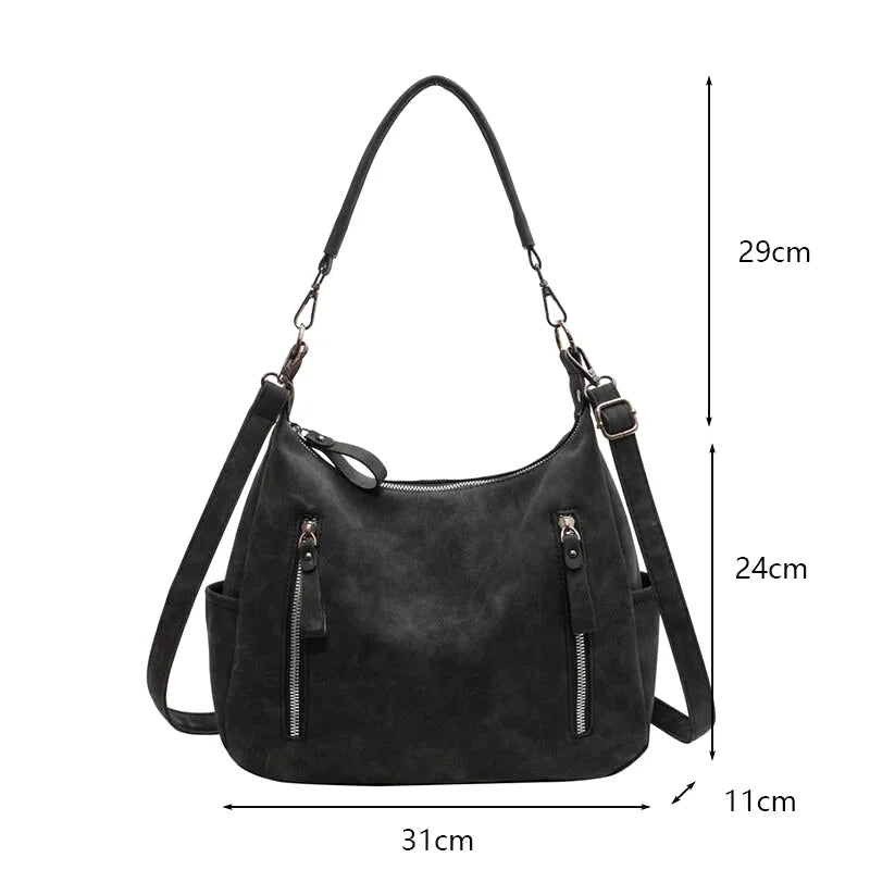 Sac à main bandoulière rétro en cuir souple - Teodora - Maison Elvira