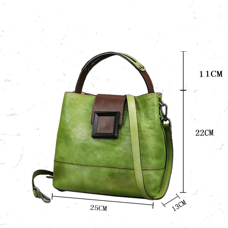 Sac à main bandoulière en cuir véritable simpliste- Gloria - Maison Elvira