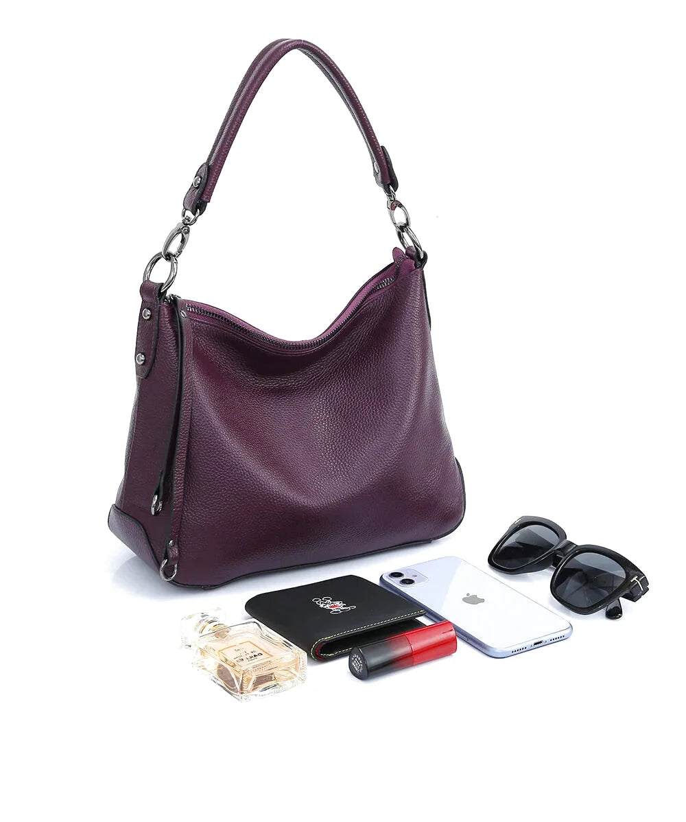 Sac à main bandoulière en cuir sobre - Alessandra - Maison Elvira