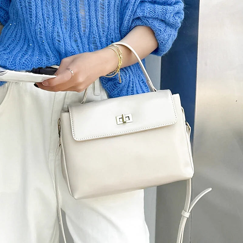 Sac à main bandoulière en cuir daim givré noble - Luciana - Maison Elvira