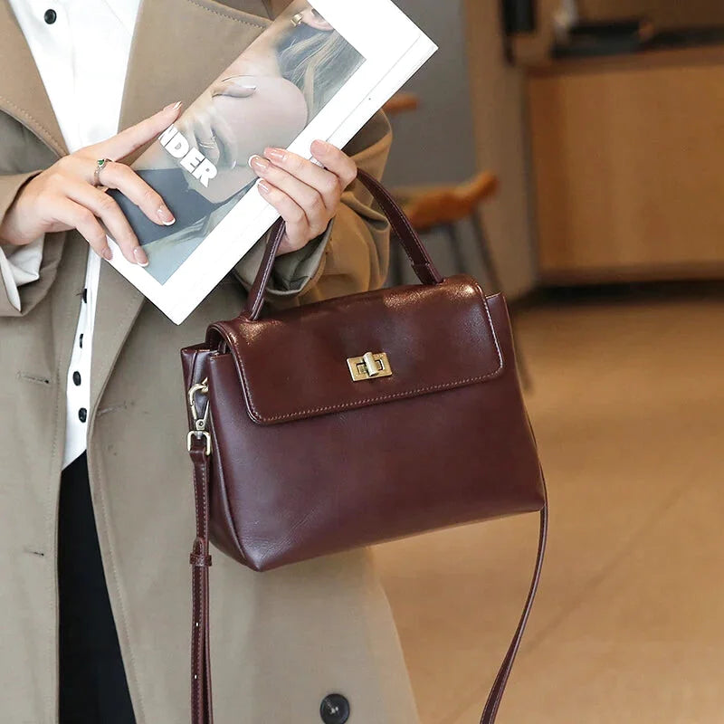 Sac à main bandoulière en cuir daim givré noble - Luciana - Maison Elvira